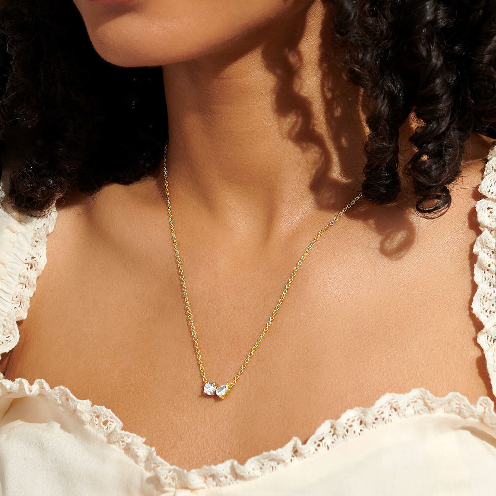 A Little 'Love From Your Little Two' Necklace in Gold-Tone Plating