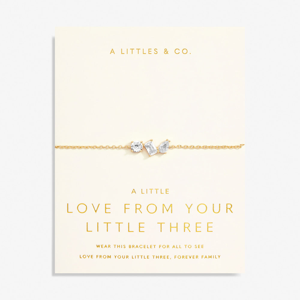 A Little 'Love From Your Little Three' Bracelet in Gold-Tone Plating