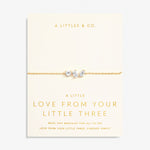 A Little 'Love From Your Little Three' Bracelet in Gold-Tone Plating