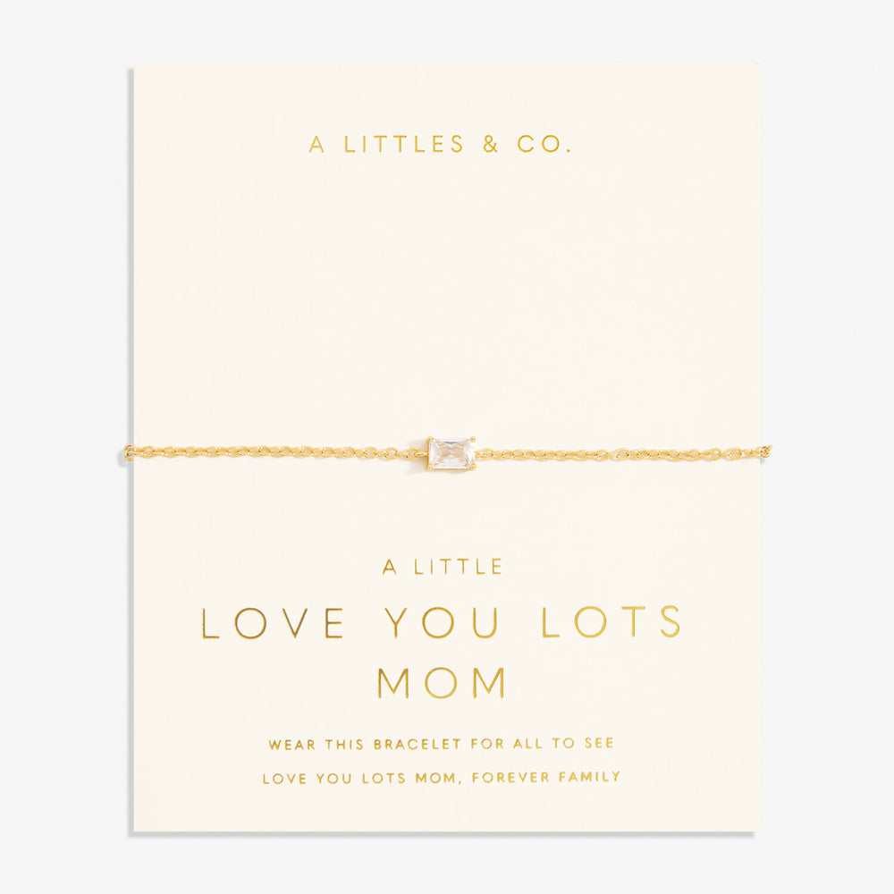 A Little 'Love From Your Little Ones, Love You Lots Mom' Bracelet in Gold-Tone Plating