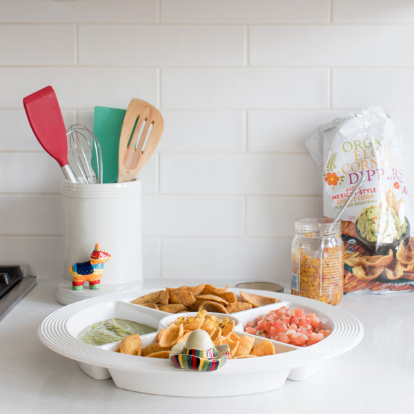 Nora Fleming Pinstripes Divided Dish – Fiddle Stix Boutique