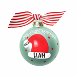 My First Christmas Hat Boy Glass Ornament