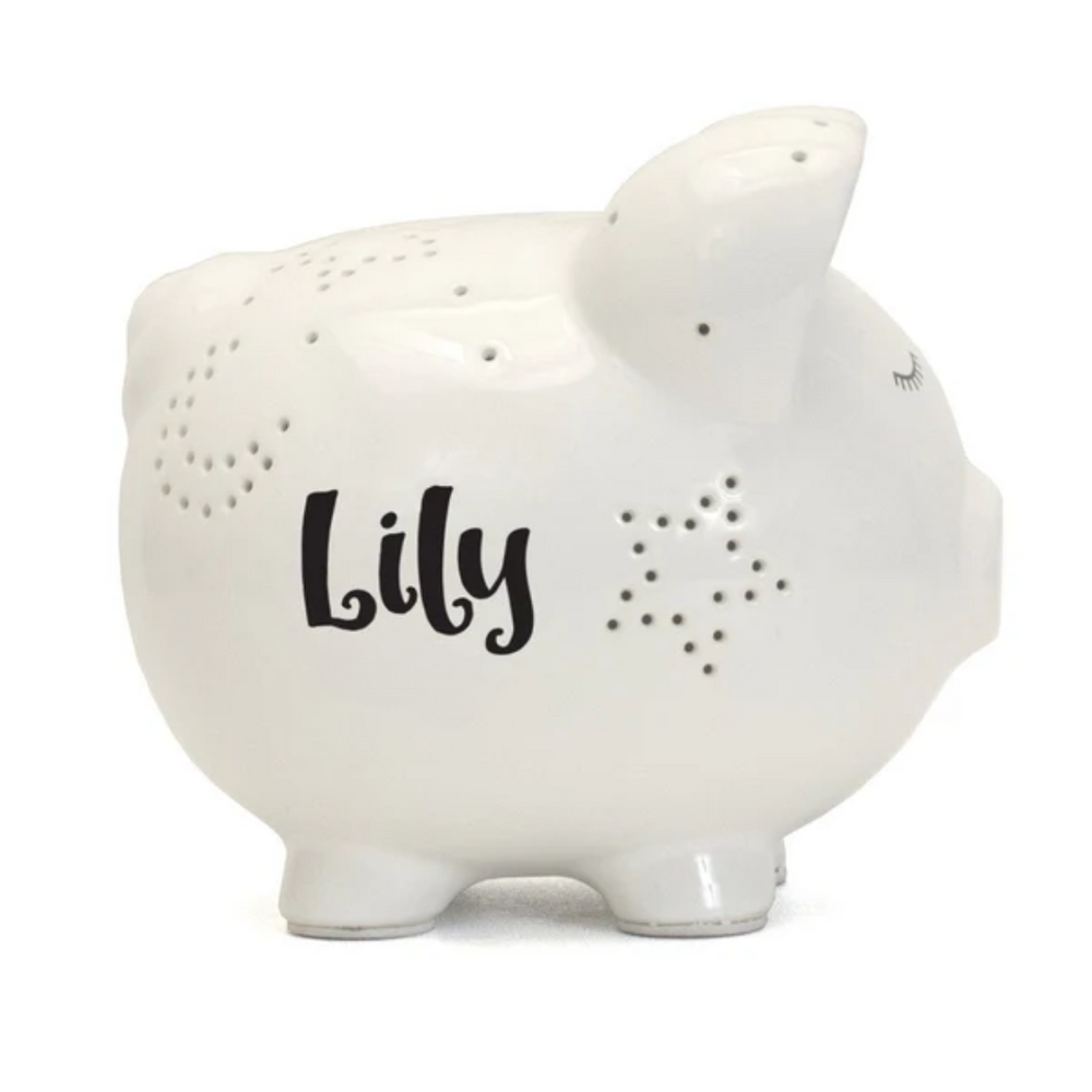 Night Light Piggy Bank | White