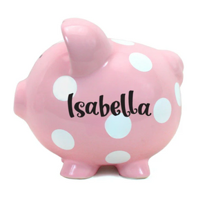 Polka Dot Piggy Bank | Pink
