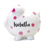 Multi-Dot Piggy Bank | Pink