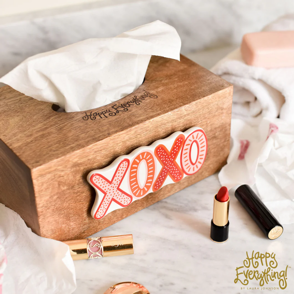 Wooden Mini Happy Everything!™ Rectangle Tissue Box