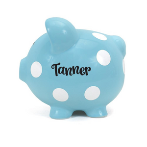 Polka Dot Piggy Bank | Blue