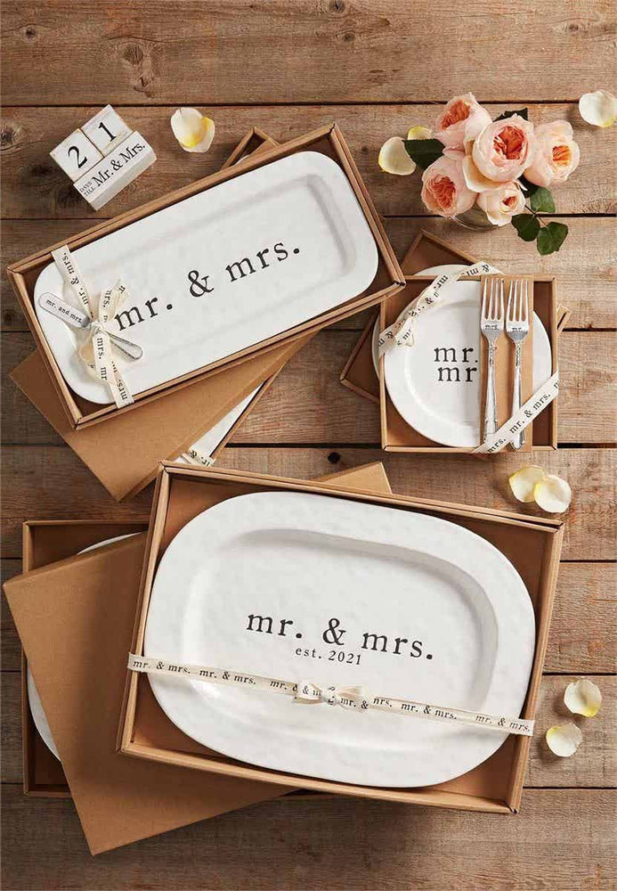 Mr. & Mrs. Ceramic Tray Set