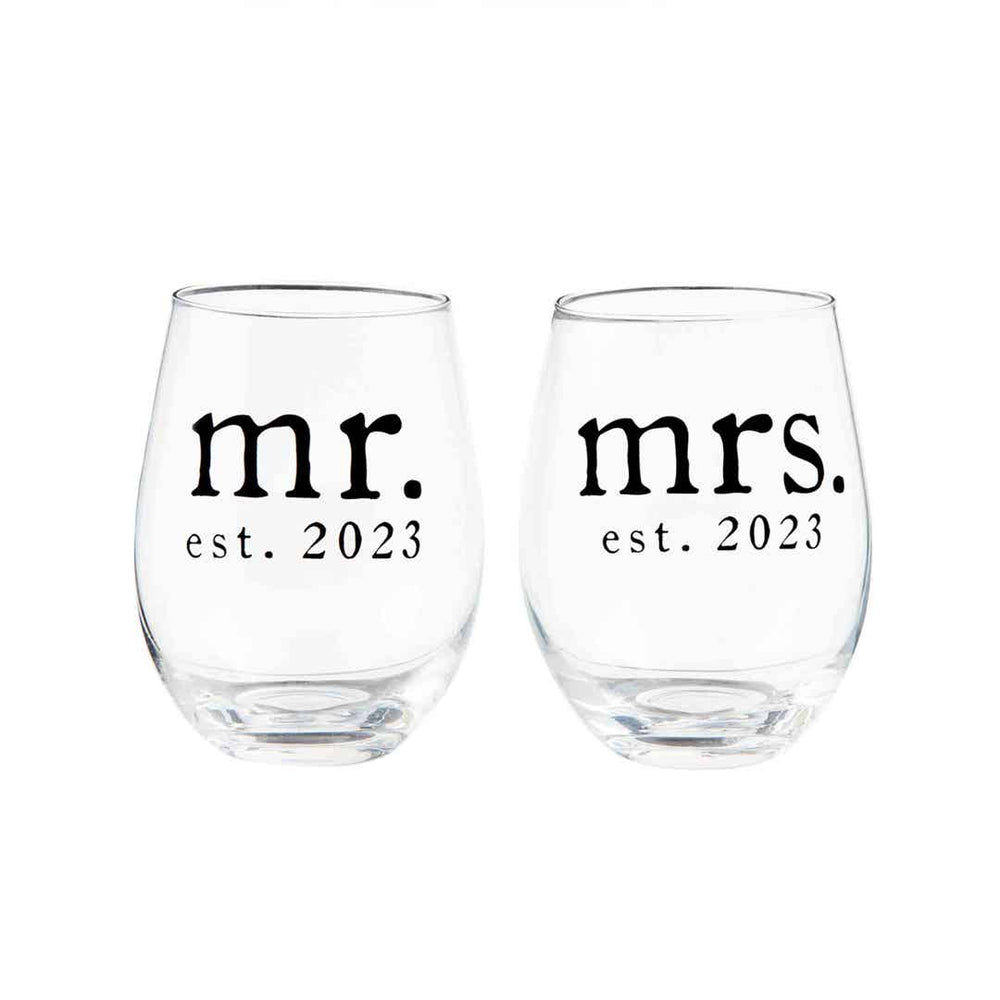 Mr. and Mrs. Wine Glass Set