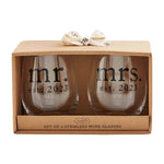 Mr. and Mrs. Wine Glass Set