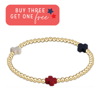 Signature Cross Gold Pattern 3mm Bead Bracelet | Firecracker