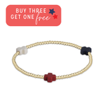 Signature Cross Gold Pattern 2mm Bead Bracelet | Firecracker