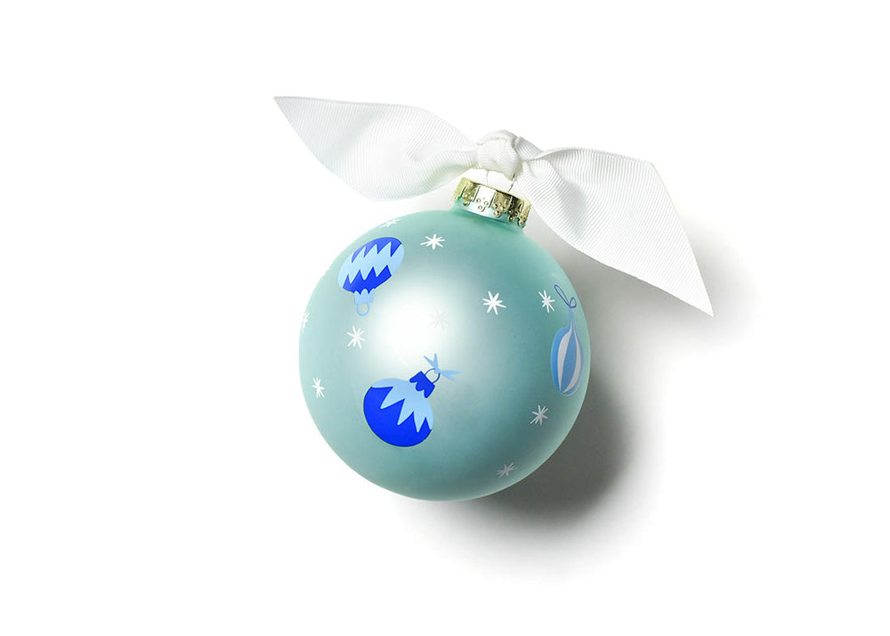 Baby's First Christmas Blue Glass Ornament