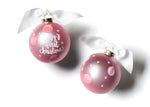 Baby's First Christmas Pink Glass Ornament