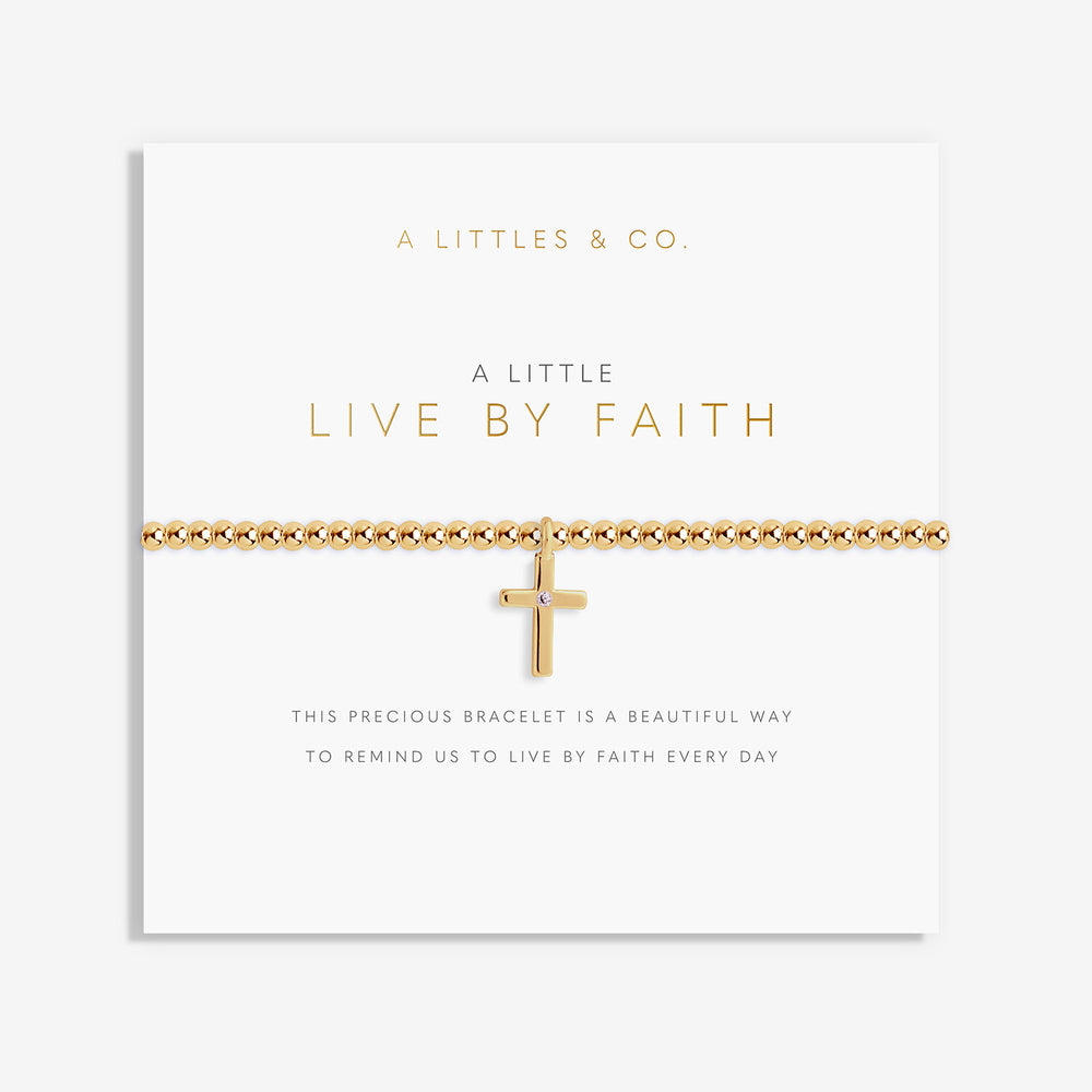 A Little 'Live By Faith' Bracelet in Gold-Tone Plating