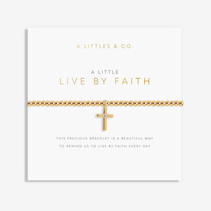 A Little 'Live By Faith' Bracelet in Gold-Tone Plating