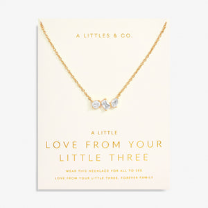 A Little 'Love From Your Little Three' Necklace in Gold-Tone Plating