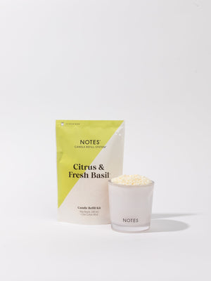 NOTES Candle Refill Kit | Citrus & Fresh Basil