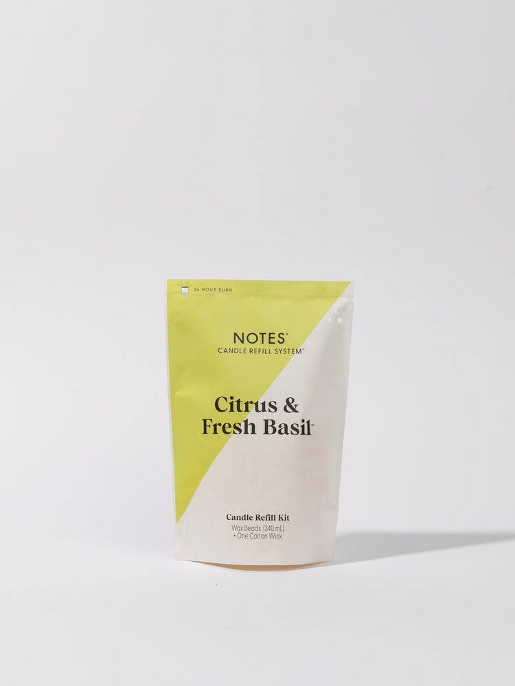 NOTES Candle Refill Kit | Citrus & Fresh Basil