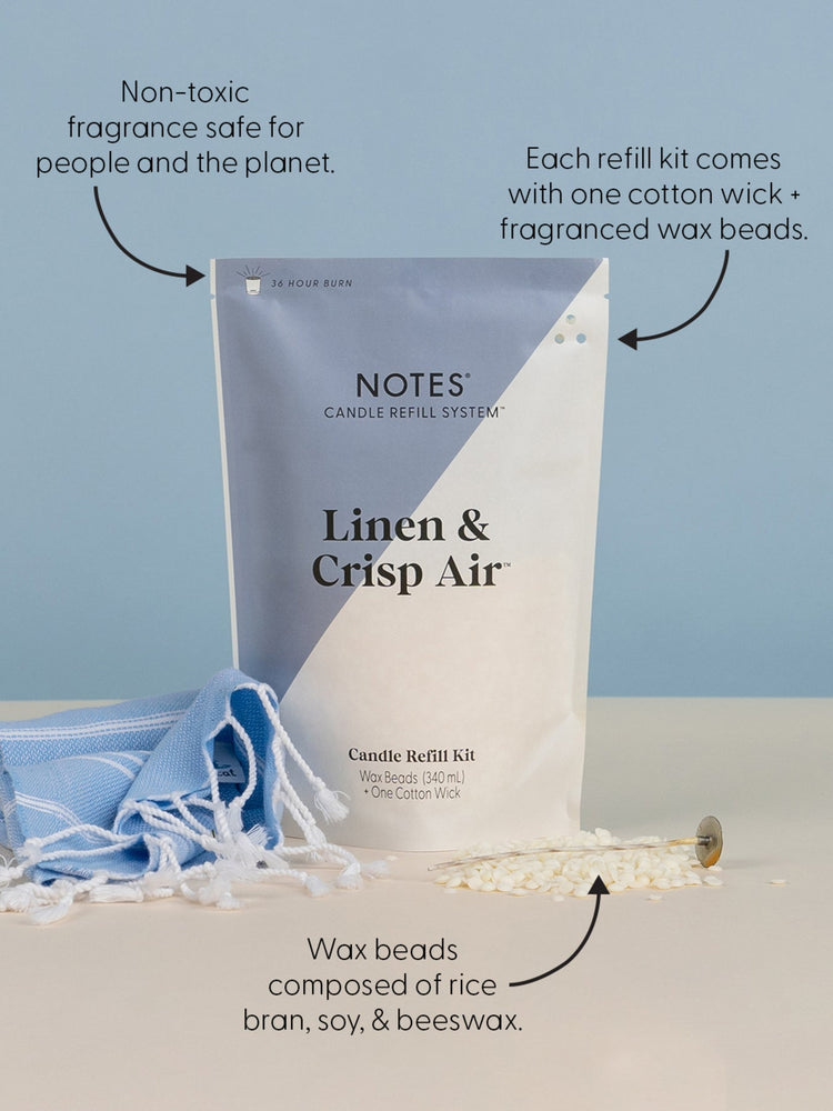 NOTES Candle Refill Kit | Linen & Crisp Air