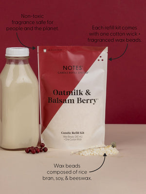 NOTES Candle Refill Kit | Oatmilk & Balsam Berry