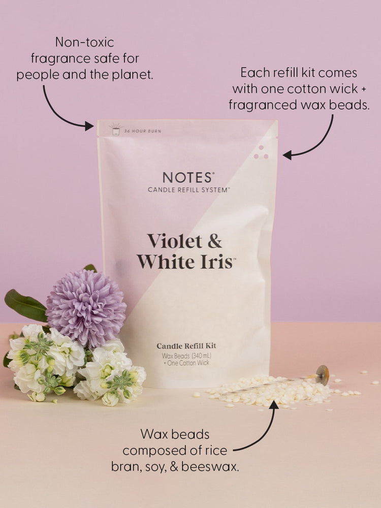 NOTES Candle Refill Kit | Violet & White Iris