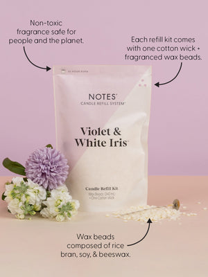 NOTES Candle Refill Kit | Violet & White Iris