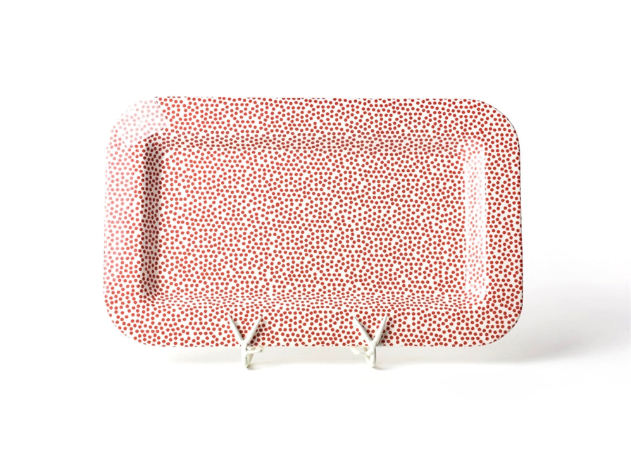 Red Small Dot Mini Entertaining Rectangle Platter