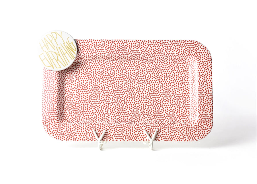 Red Small Dot Mini Entertaining Rectangle Platter