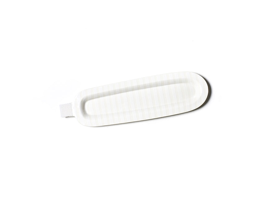 White Stripe Mini Entertaining Skinny Oval Platter