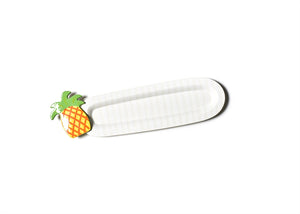 White Stripe Mini Entertaining Skinny Oval Platter