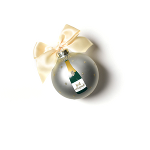 Just Married Champagne Pop Glass Ornament