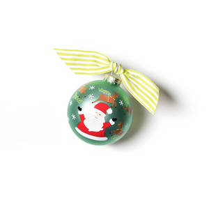 Christmas Calling Reindeer Glass Ornament