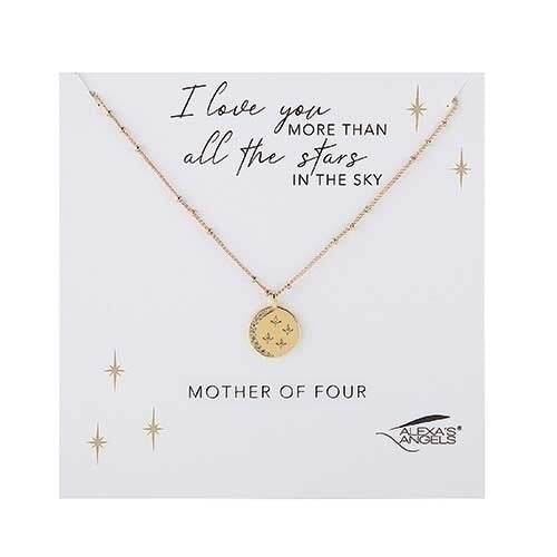 Alexa's Angels | Moon and Stars Necklace | Mother of Four