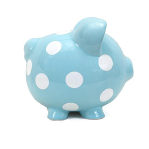 Polka Dot Piggy Bank | Blue