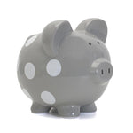 Polka Dot Piggy Bank | Gray
