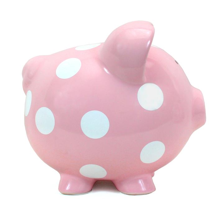Polka Dot Piggy Bank | Pink