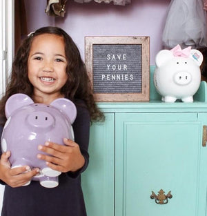 Polka Dot Piggy Bank | Purple