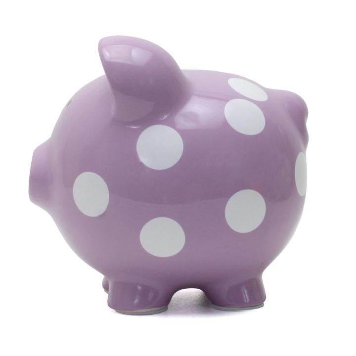 Polka Dot Piggy Bank | Purple