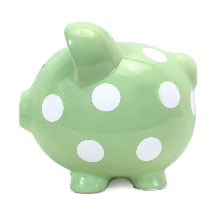 Polka Dot Piggy Bank | Sage