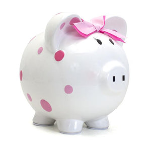 Multi-Dot Piggy Bank | Pink
