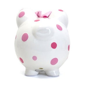 Multi-Dot Piggy Bank | Pink