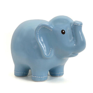 Large Stitched Elephant Bank | Blue