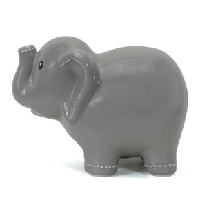 Large Stitched Elephant Bank | Gray