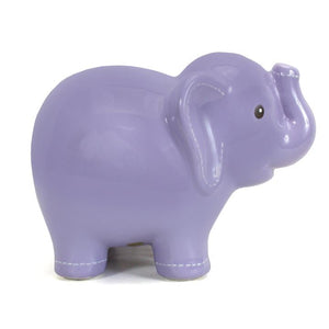Large Stitched Elephant Bank | Lavender