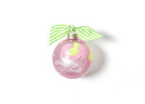 Baby's First Christmas Pink Elephant Glass Ornament