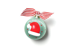 My First Christmas Hat Boy Glass Ornament