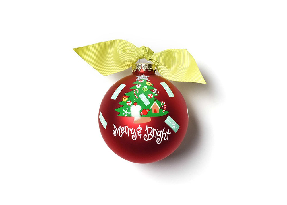 Merry & Bright Vintage Tree Glass Ornament