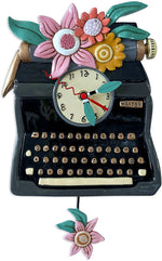 TypeWriter Black Pendulum Clock