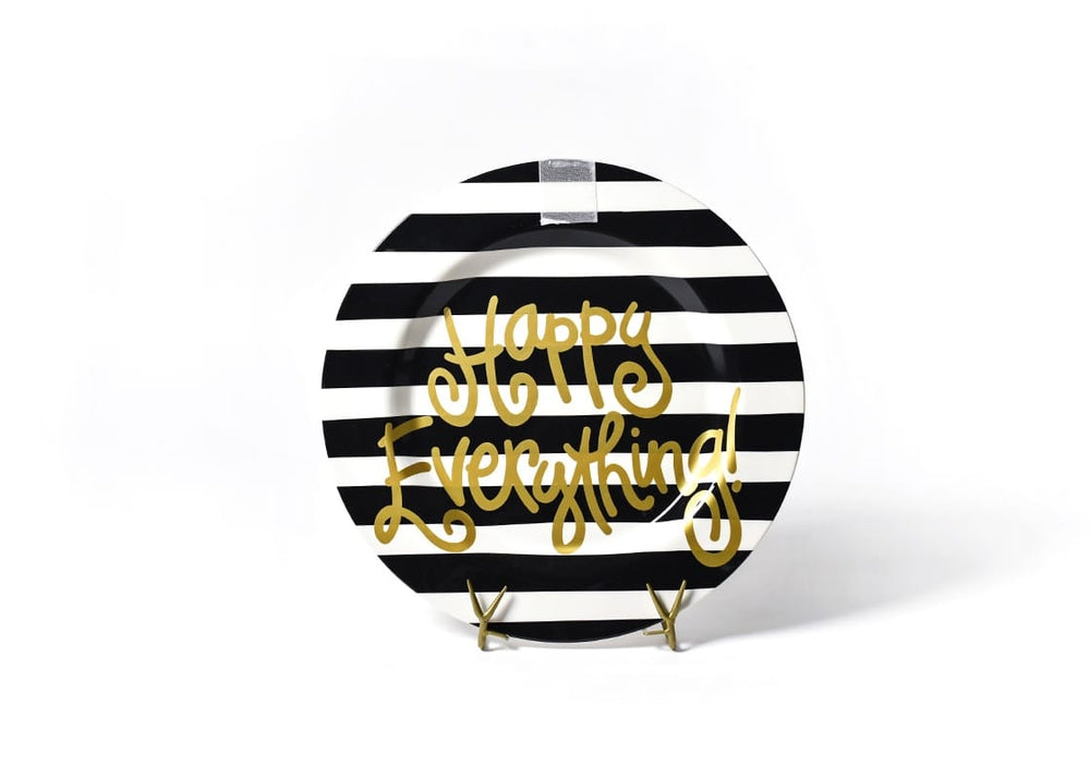 Black Stripe Happy Everything!™ Big Round Platter